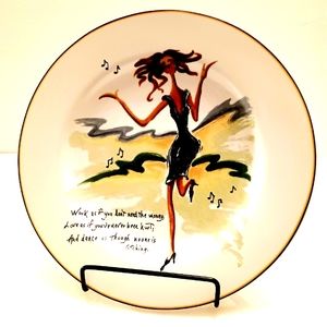 Three Glamour Girls Stoneware Plates by The Sakura Table